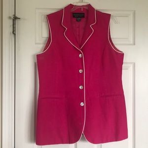 Fucsia and white top size 14